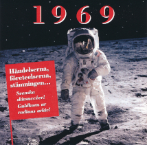 Omslagsbilden för årskivan 1969 med en bild på en astronaut från månlandningen detta år